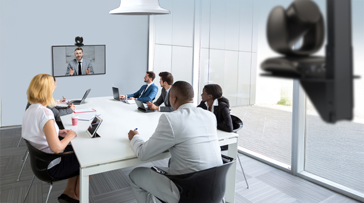 multiple cameras being used in a meeting room