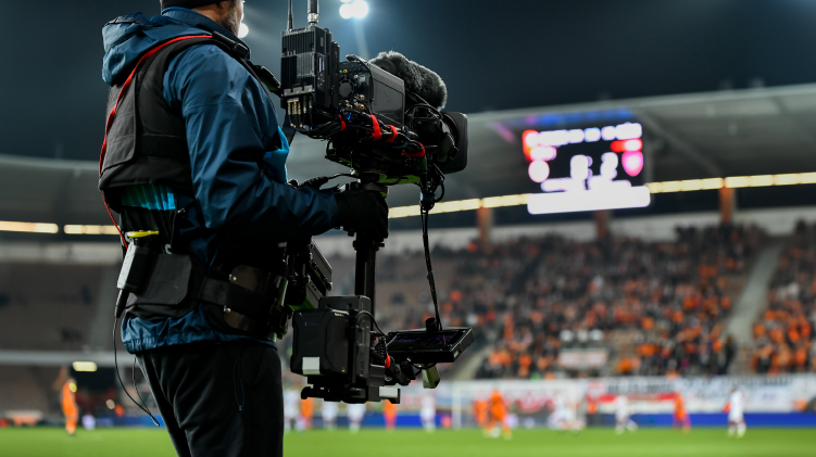 A sports cameraman using a camera that support NDI