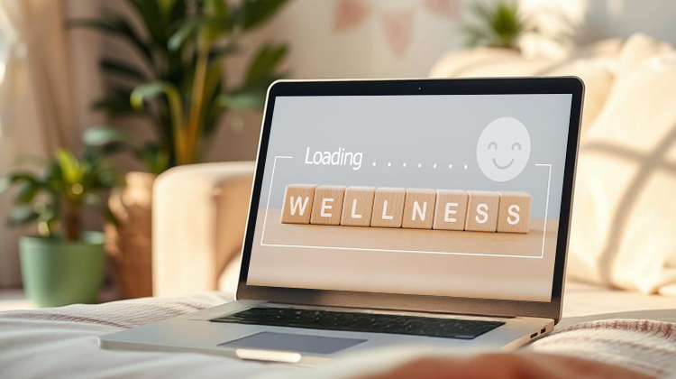 An image that shows wellness loading, implying that mental health is recovering