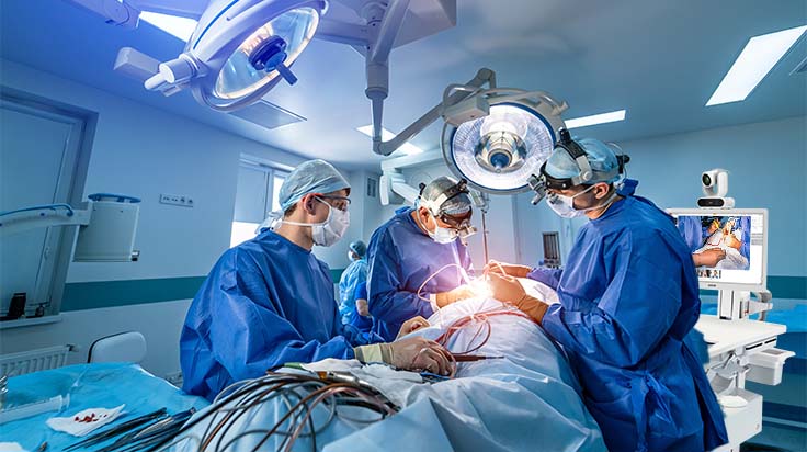 Surgeons broadcasting s surgery via surgery broadcast tools like medical grade cameras.