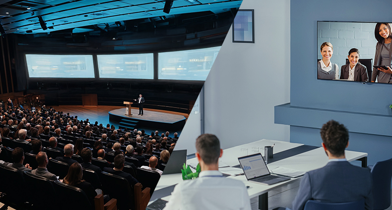 Large vs. small meeting space with different screen resolution requirements